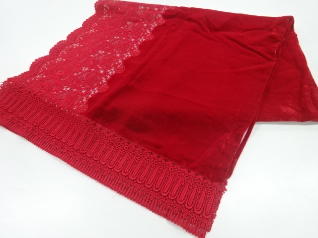 ビロードレース花模様ショール